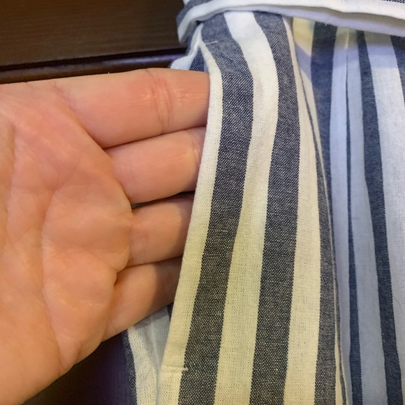 Tie Waist Belted Cigarette Trousers Striped Pants - Picture 7 of 8